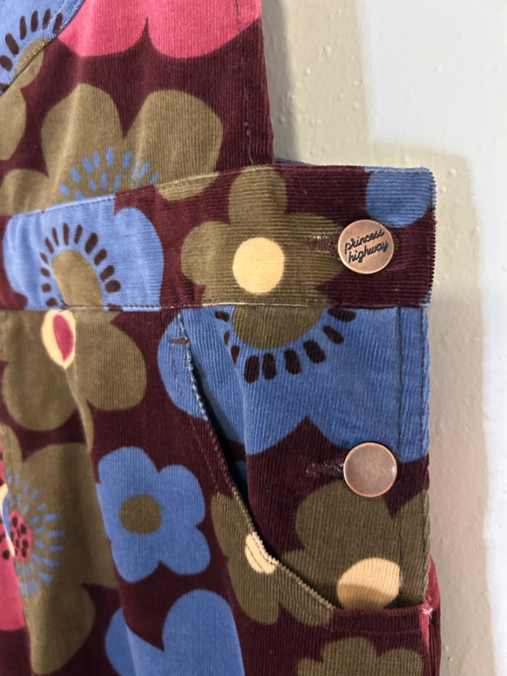 Floral Corduroy Overalls Cropped ModCloth x Princess Highway - Picture 2 of 6